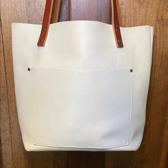 Portland Leather (Bone) Tote with Brown Straps Limited Edition - Picture 4 of 17
